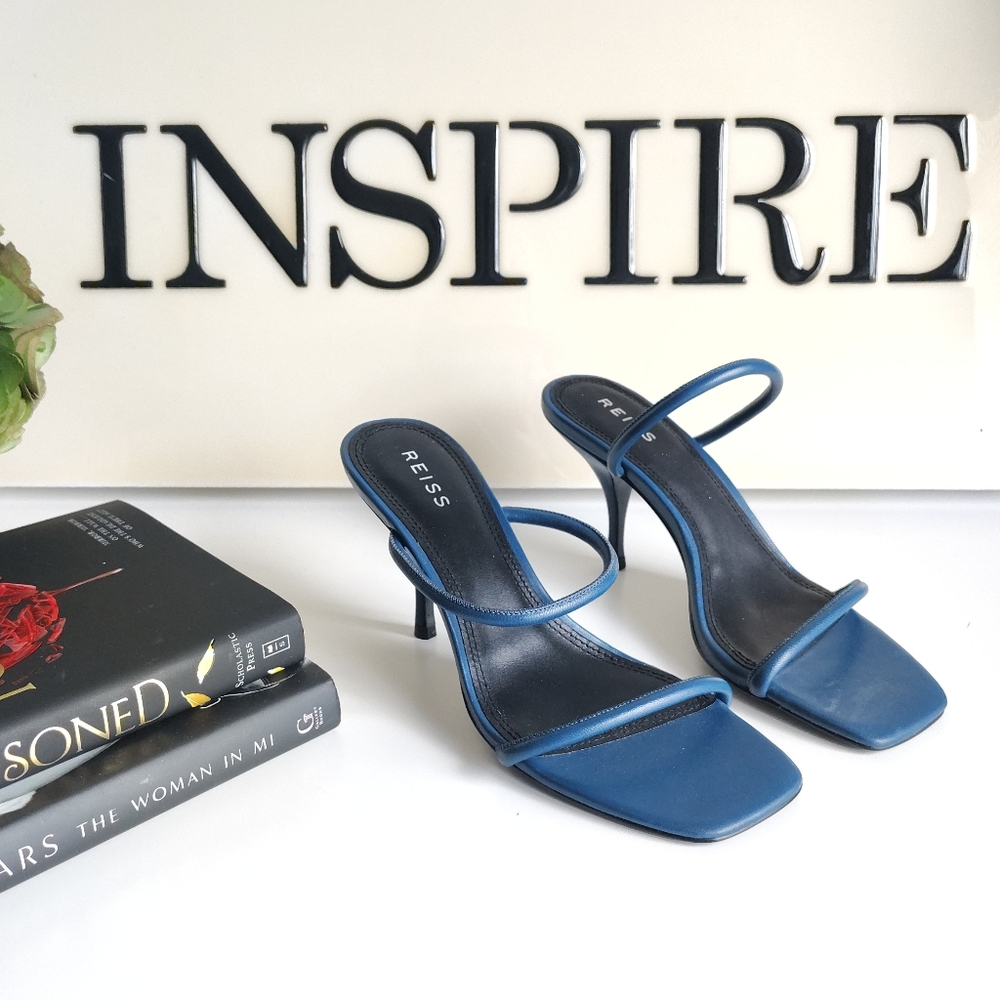 Reiss Blue Heeled Sandals with Stiletto Heel